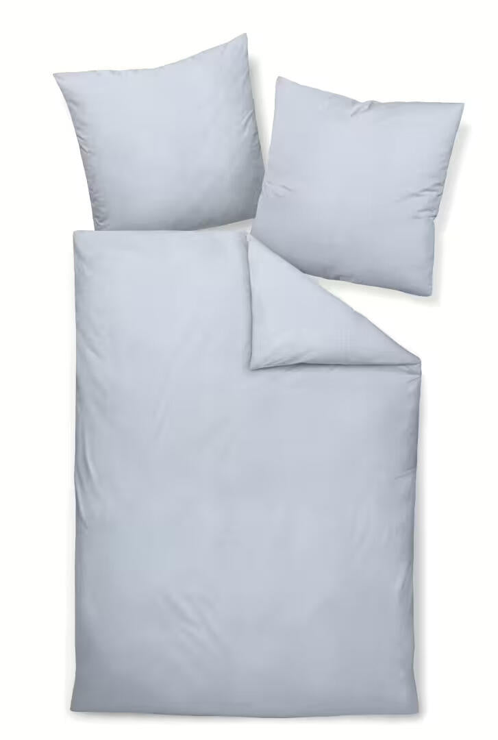 Bettwäsche JERSEY CLASSIC im Fischgrätmuster - 28-platin - Blau