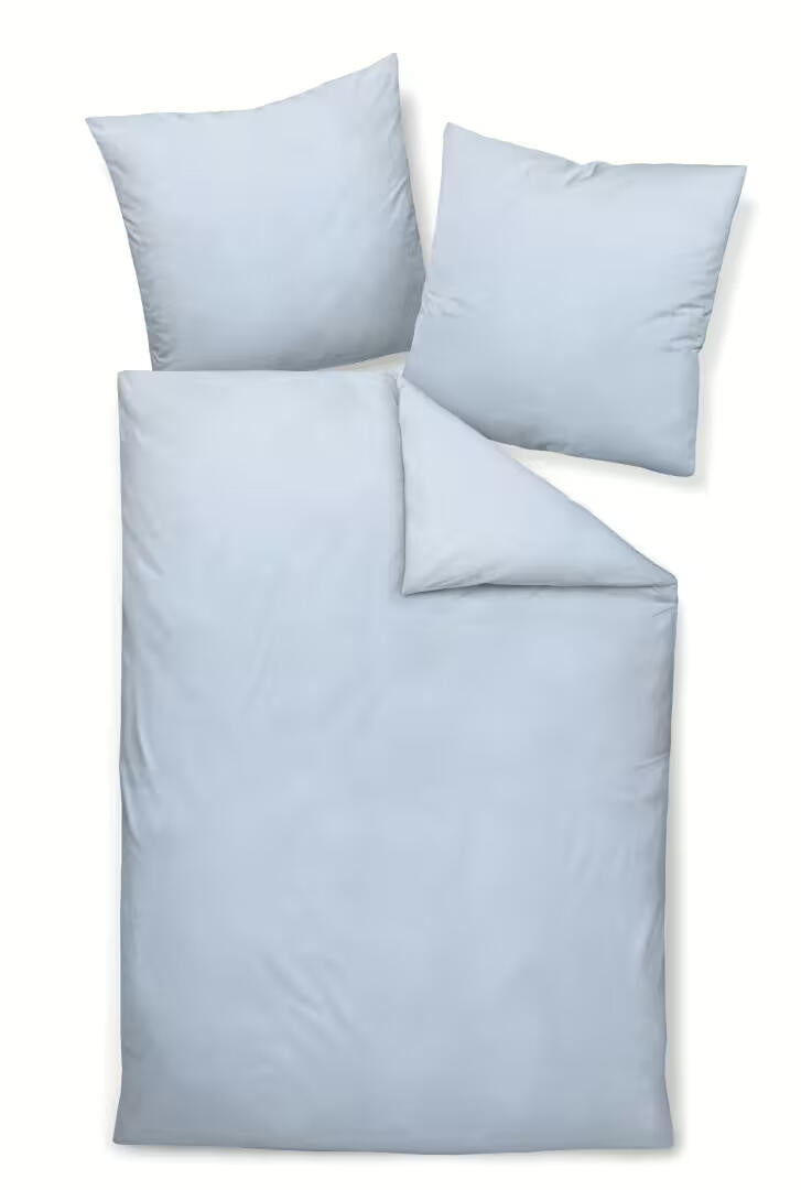 Bettwäsche JERSEY CLASSIC im Fischgrätmuster - 32-perlblau - Blau