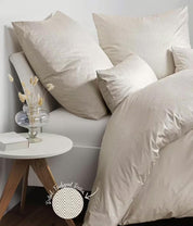 Bettwäsche JERSEY CLASSIC im Fischgrätmuster - 37-naturell - Creme