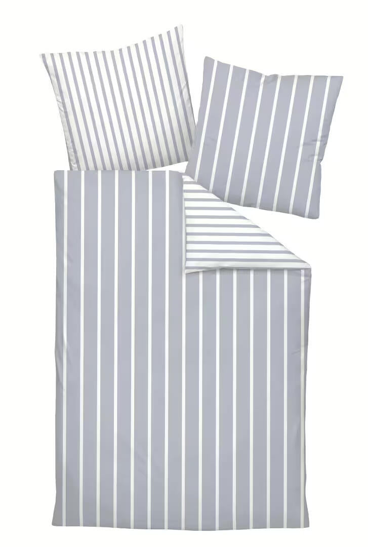 Bettwäsche JERSEY CLASSIC gestreift - 28-platin - Grau