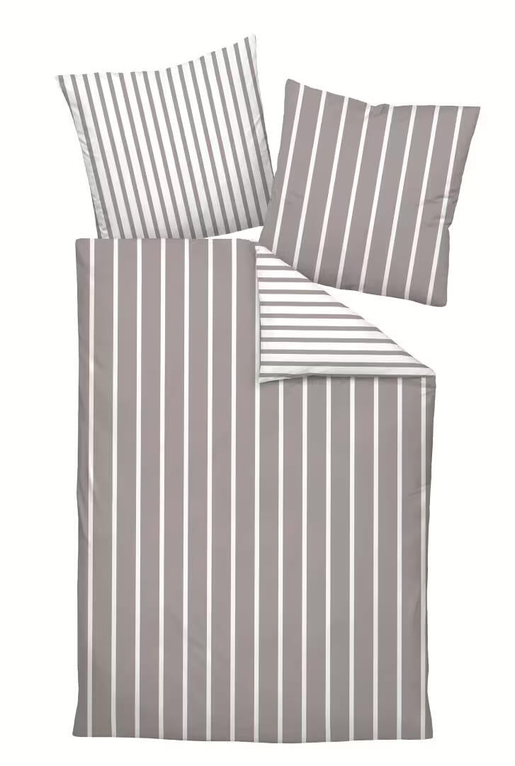 Bettwäsche JERSEY CLASSIC gestreift - 57-vulkan - Braun