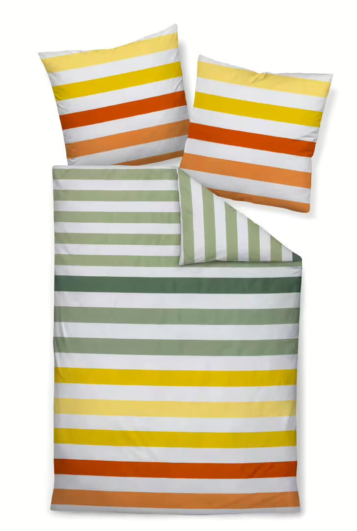 Bettwäsche Mako-Satin - 03-gelb grün - Mehrfarbig