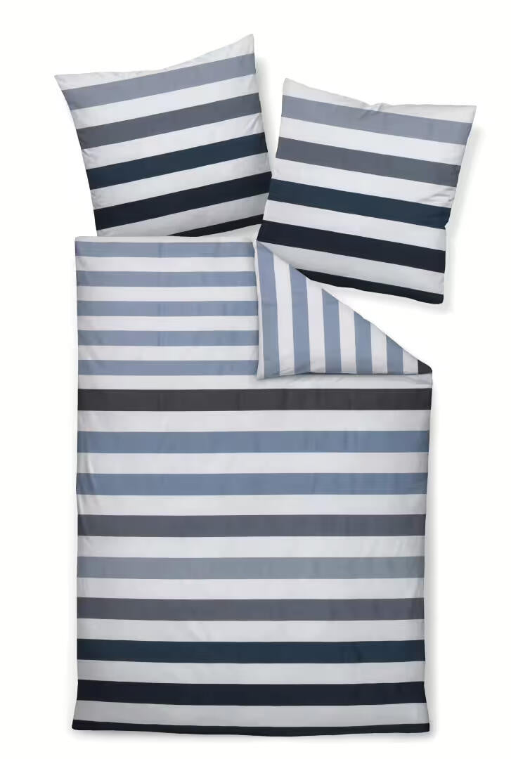 Bettwäsche Mako-Satin - 08-silber anthrazit - Grau