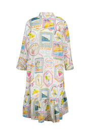 Hemdblusenkleid Midi aus Baumwolle - 190 - Mehrfarbig