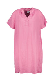 Sommerkleid Mini aus Leinen - 404 - Pink