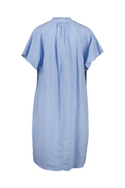 Sommerkleid Mini aus Leinen - 611 - Blau