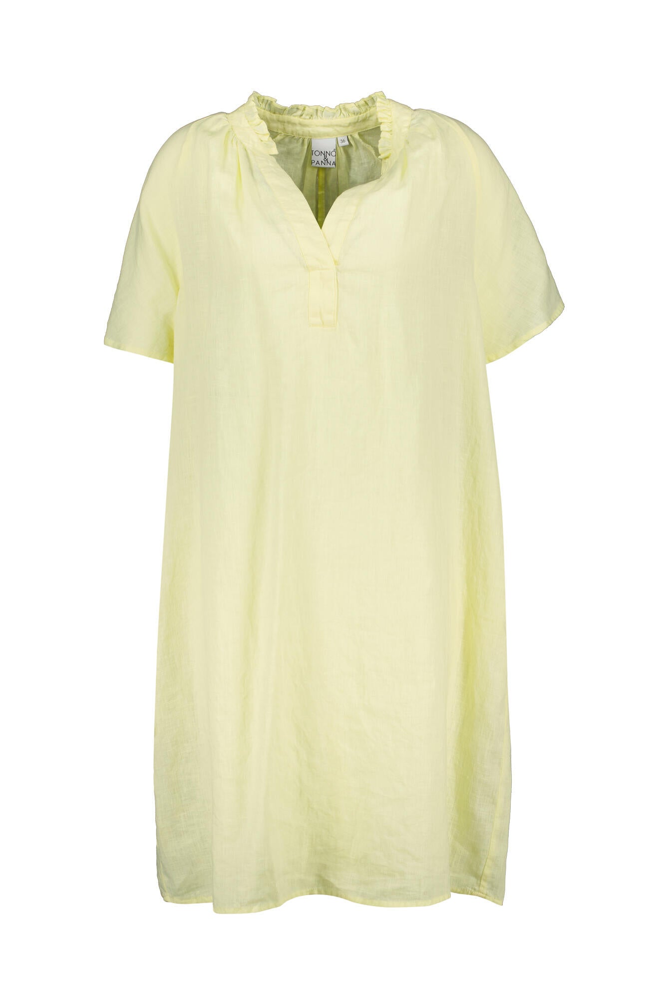 Sommerkleid Mini aus Leinen - 210 - Gelb