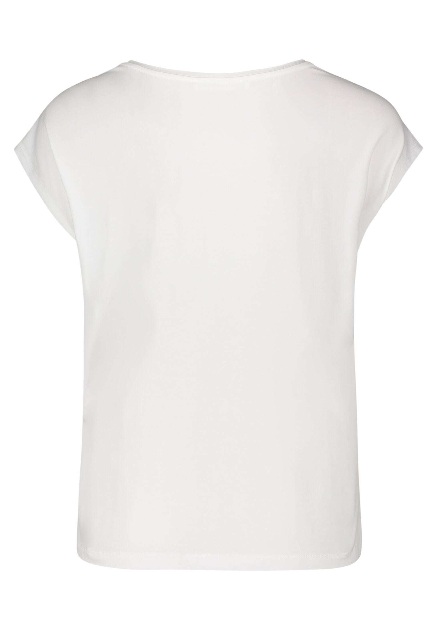 T-Shirt aus Baumwollmix - 1014-Offwhite - Weiß