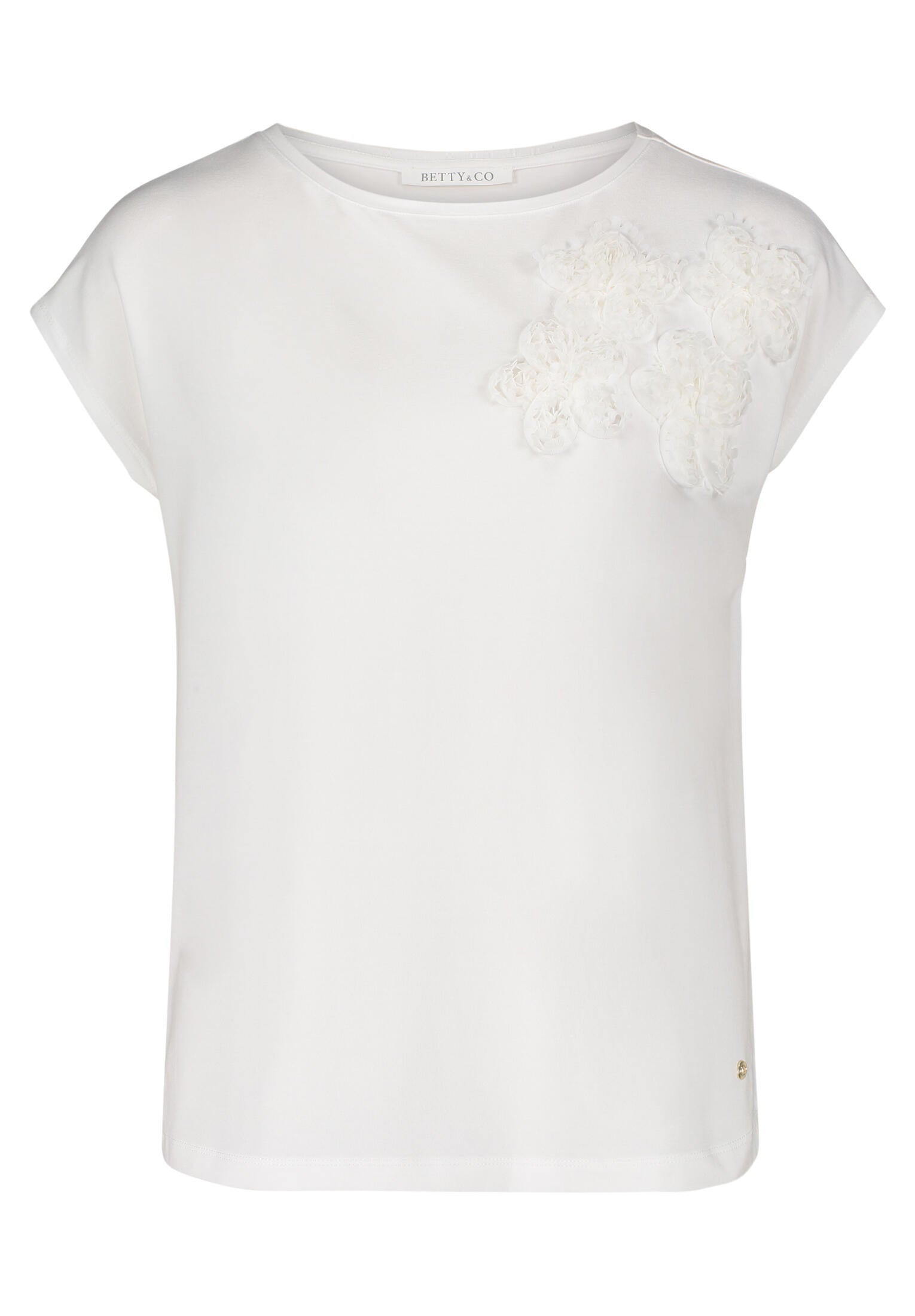 T-Shirt aus Baumwollmix - 1014-Offwhite - Weiß