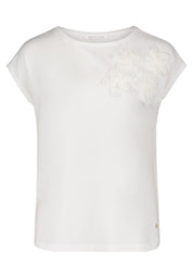 T-Shirt aus Baumwollmix - 1014-Offwhite - Weiß