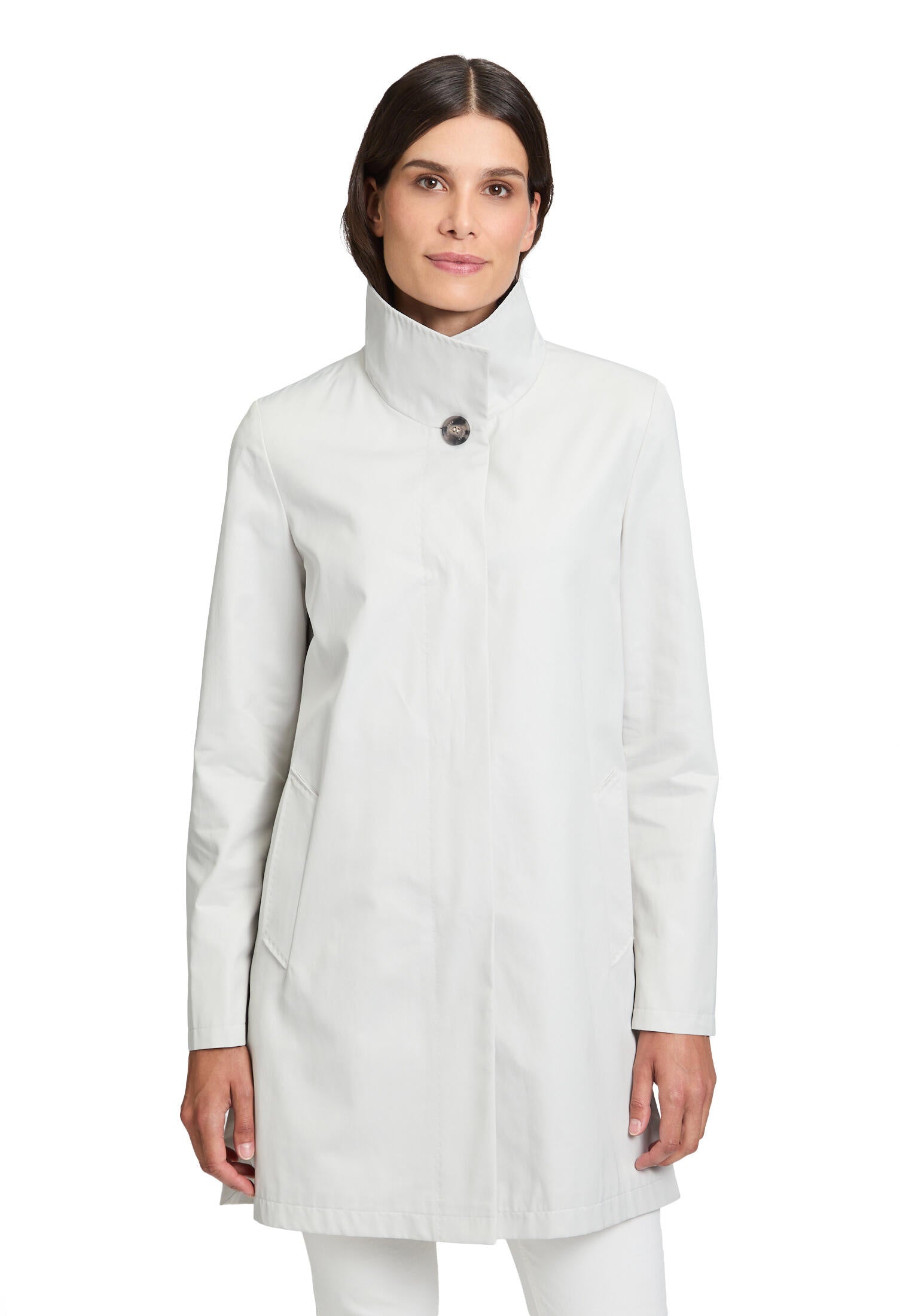 Übergangsmantel aus Baumwollmix - 9078-Glacier White - Grau