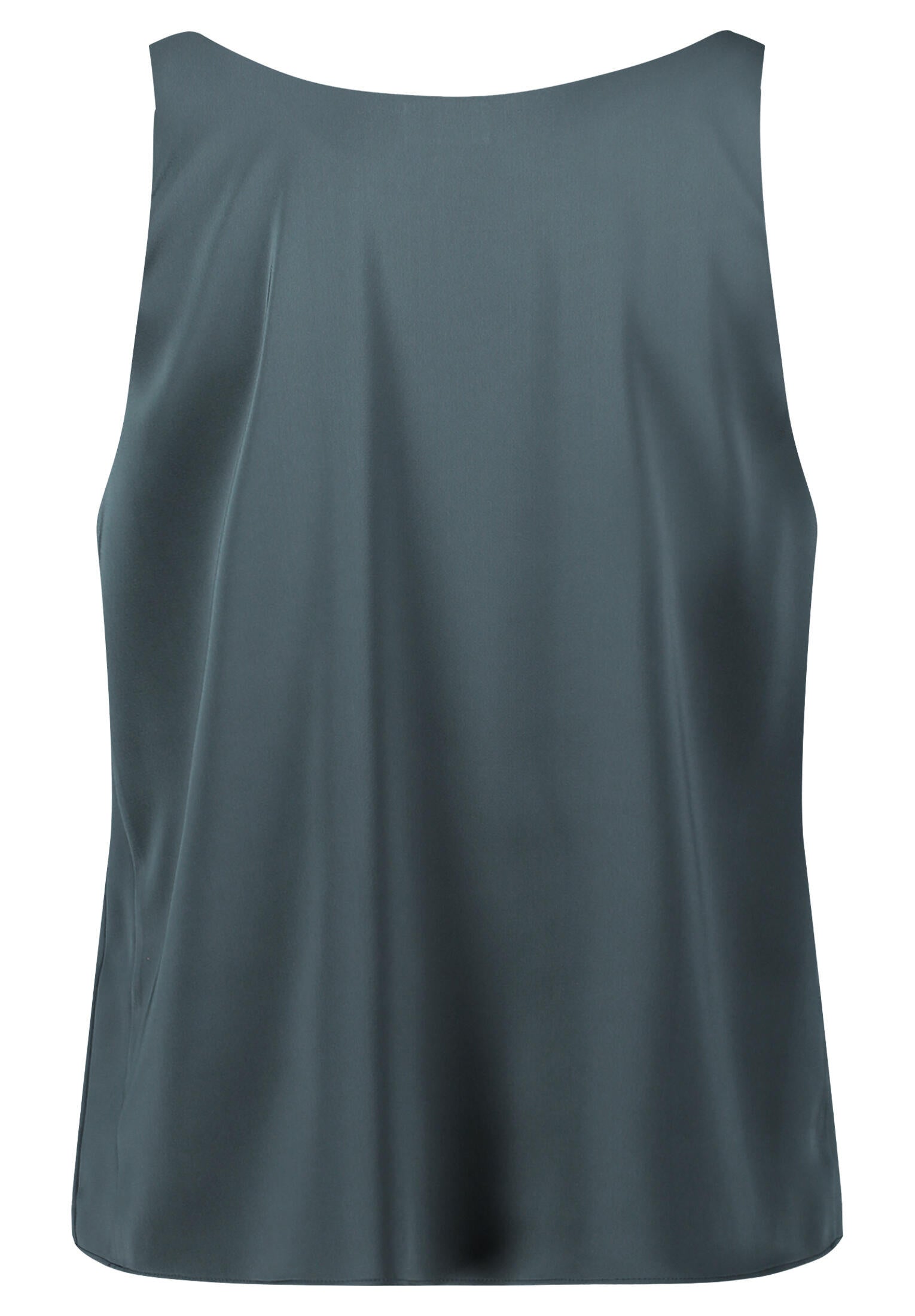 Satin-Tanktop mit V-Ausschnitt - 5605-Grey Olive - Grün