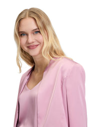 Satin-Blouson mit Stehkragen - 6045-Peony Blush - Pink