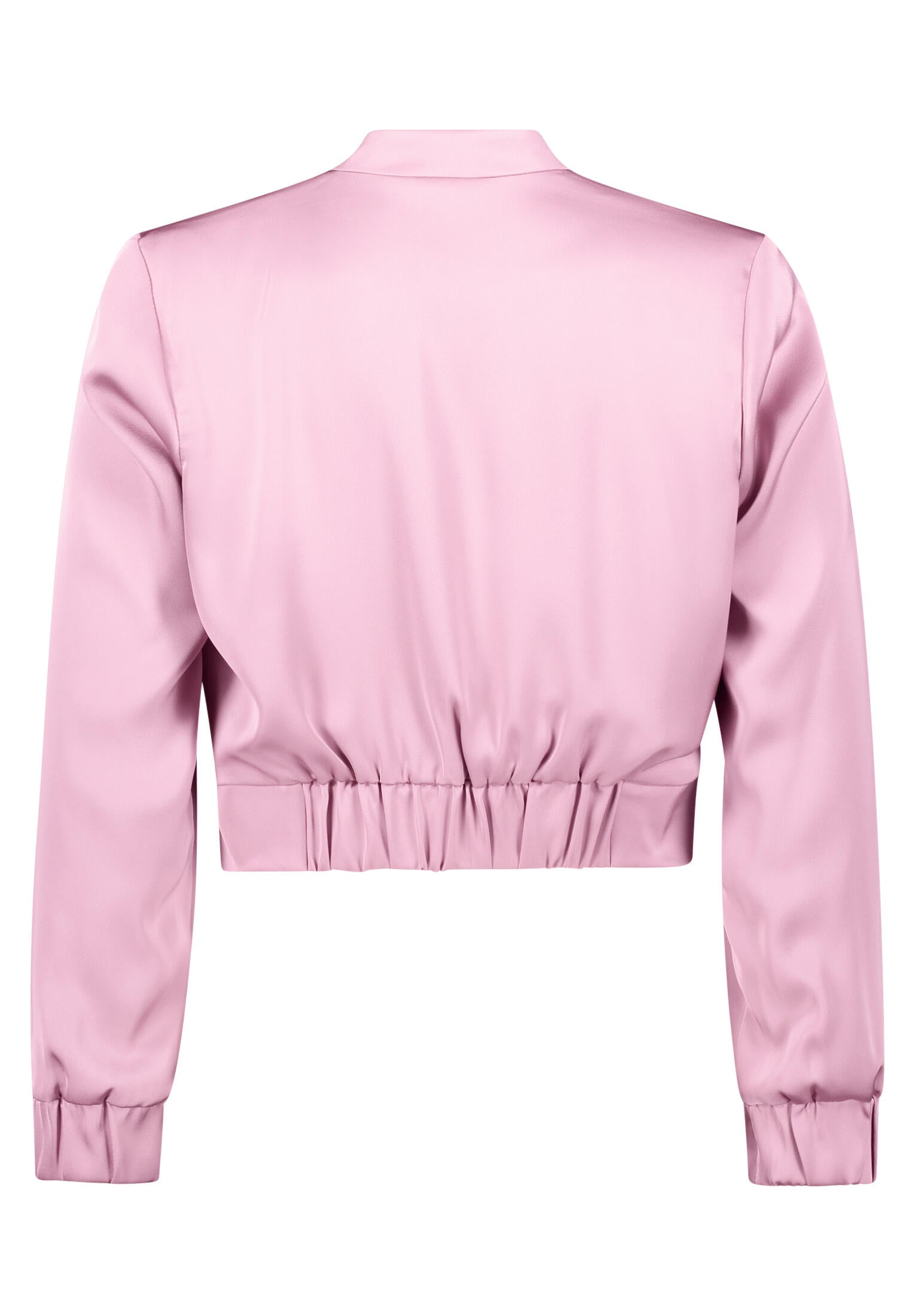 Satin-Blouson mit Stehkragen - 6045-Peony Blush - Pink