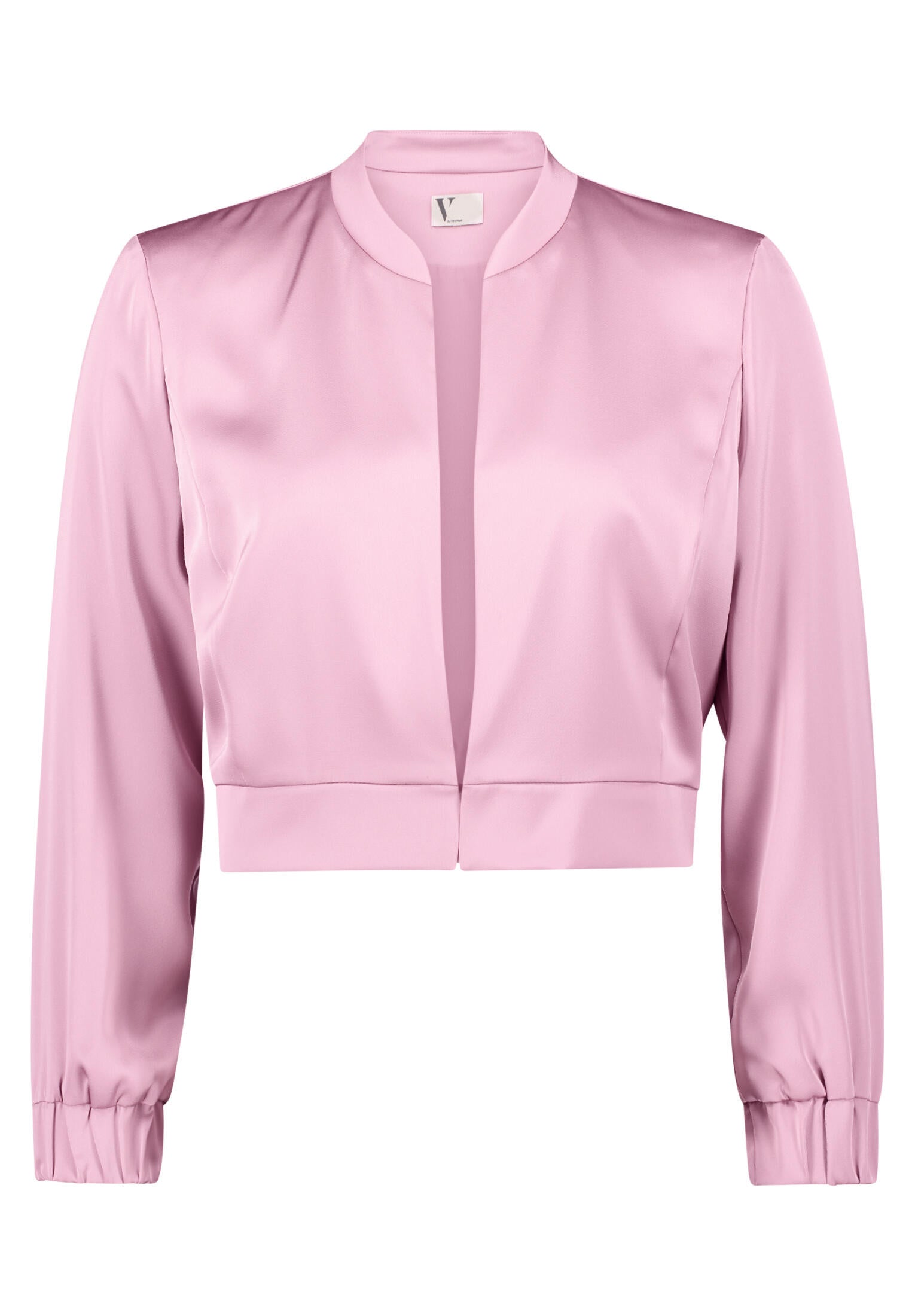 Satin-Blouson mit Stehkragen - 6045-Peony Blush - Pink