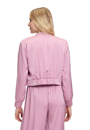Satin-Blouson mit Stehkragen - 6045-Peony Blush - Pink