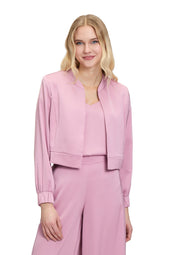 Satin-Blouson mit Stehkragen - 6045-Peony Blush - Pink