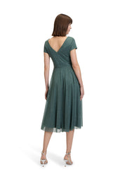 Cocktailkleid Mini - 5899-Dark Green/Grey - Grün
