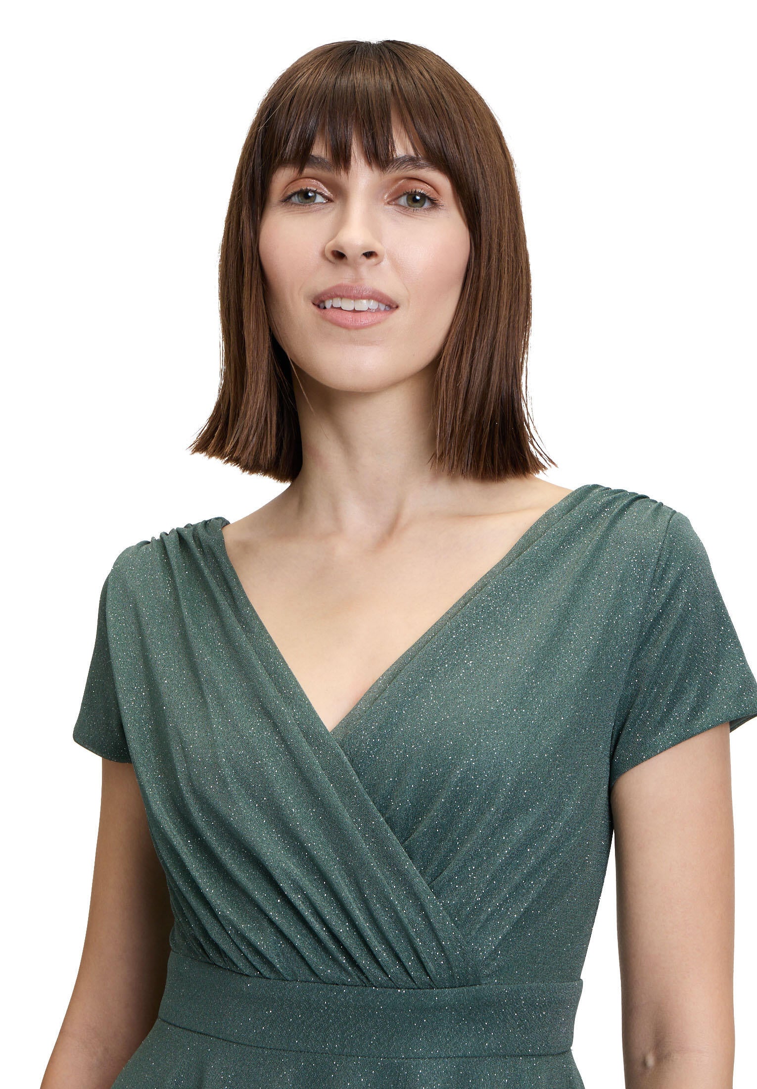 Cocktailkleid Mini - 5899-Dark Green/Grey - Grün