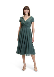 Cocktailkleid Mini - 5899-Dark Green/Grey - Grün