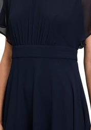 Chiffon-Cocktailkleid mit Volantärmeln - 8541-Night Sky - Blau