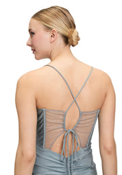 Abendkleid Maxi - 8892-Blue/Silver - Blau