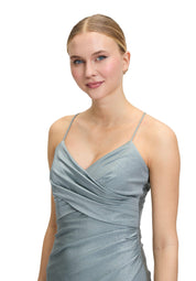 Abendkleid Maxi - 8892-Blue/Silver - Blau