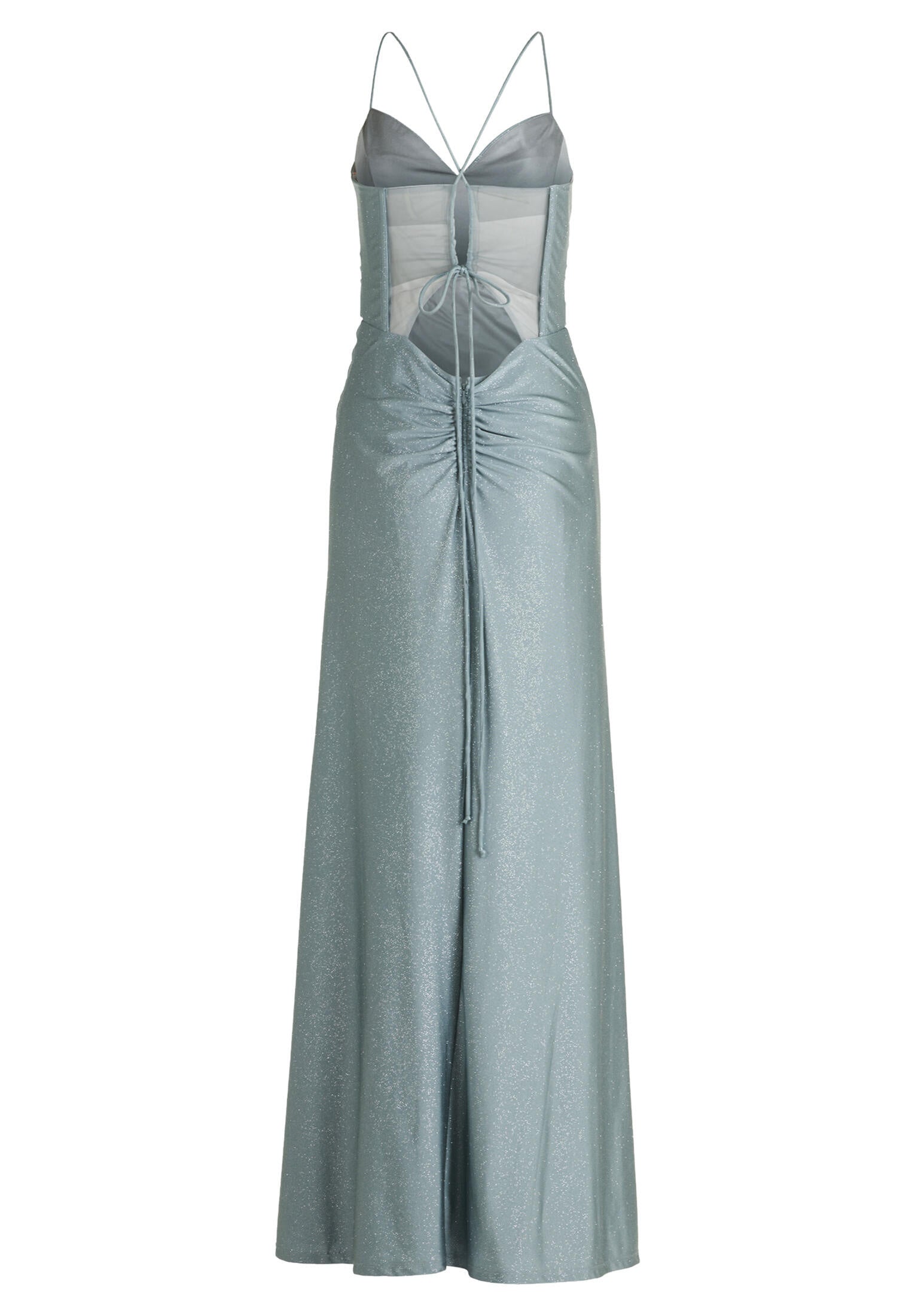 Abendkleid Maxi - 8892-Blue/Silver - Blau
