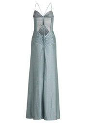Abendkleid Maxi - 8892-Blue/Silver - Blau