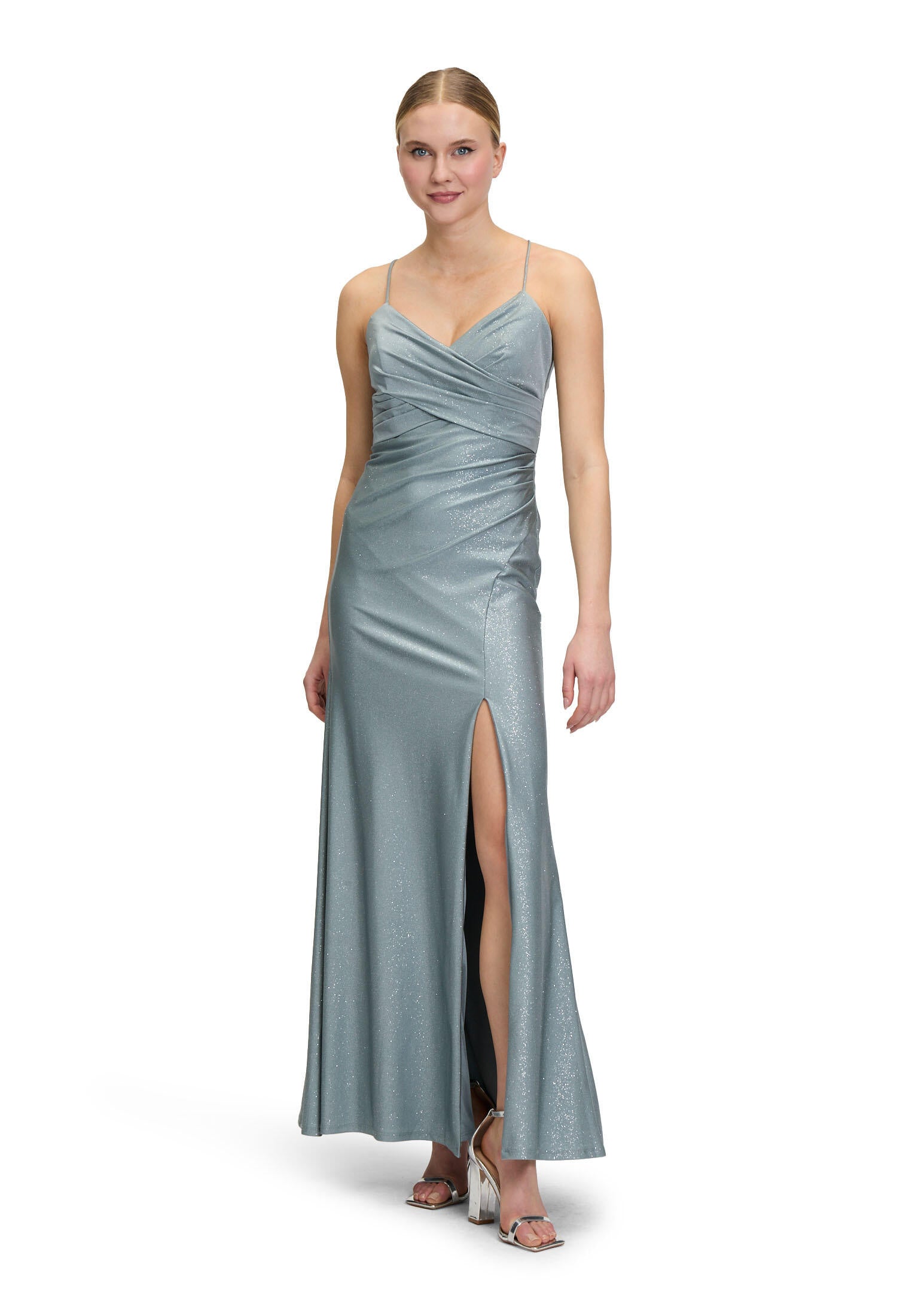 Abendkleid Maxi - 8892-Blue/Silver - Blau