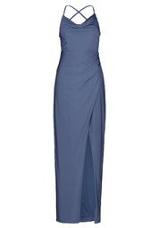 Abendkleid Maxi - 8454-Blue Stone - Blau