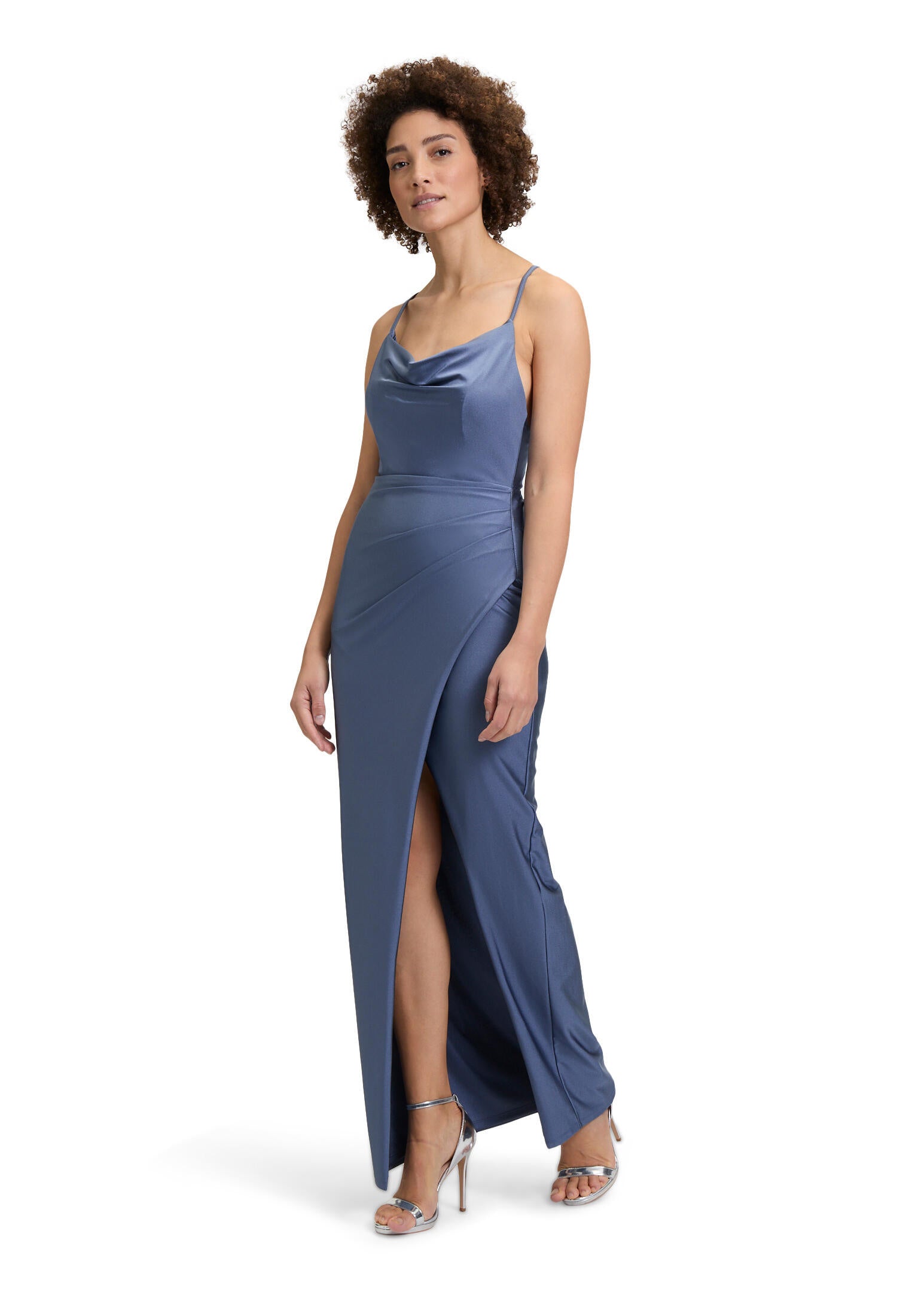 Abendkleid Maxi - 8454-Blue Stone - Blau
