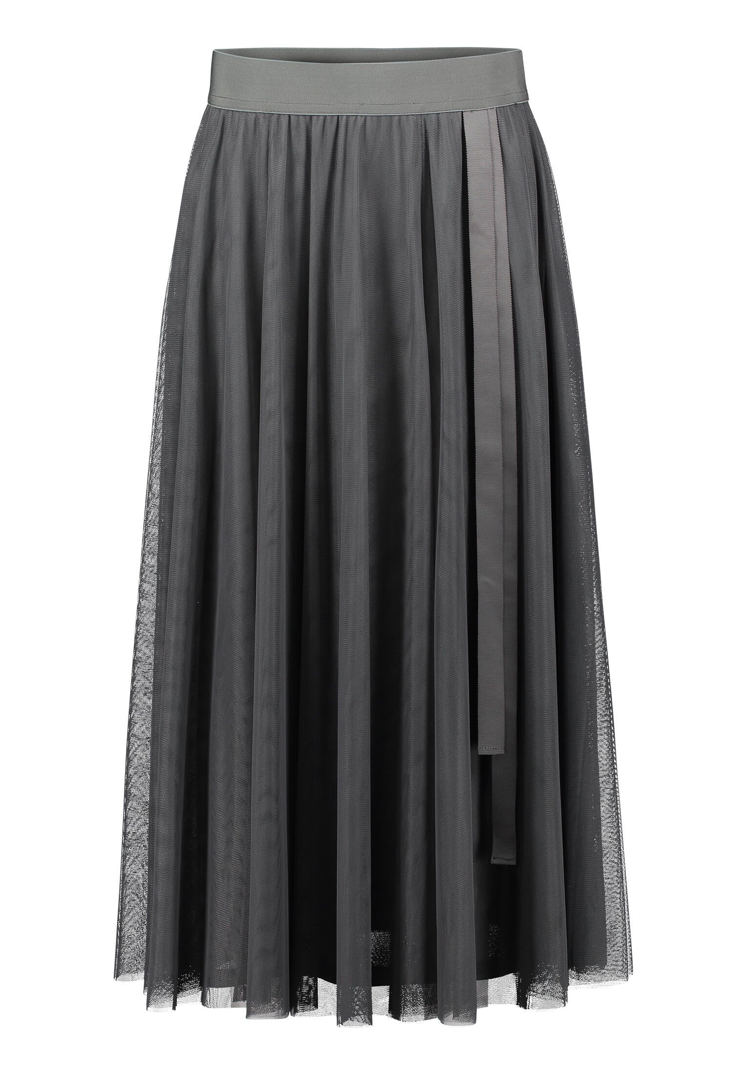 Tüllrock Midi mit Schleife - 5605-Grey Olive - Grün