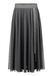 Tüllrock Midi mit Schleife - 5605-Grey Olive - Grün