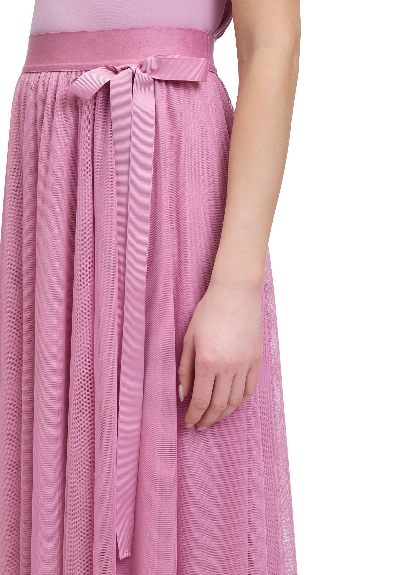 Tüllrock Midi mit Schleife - 6045-Peony Blush - Pink
