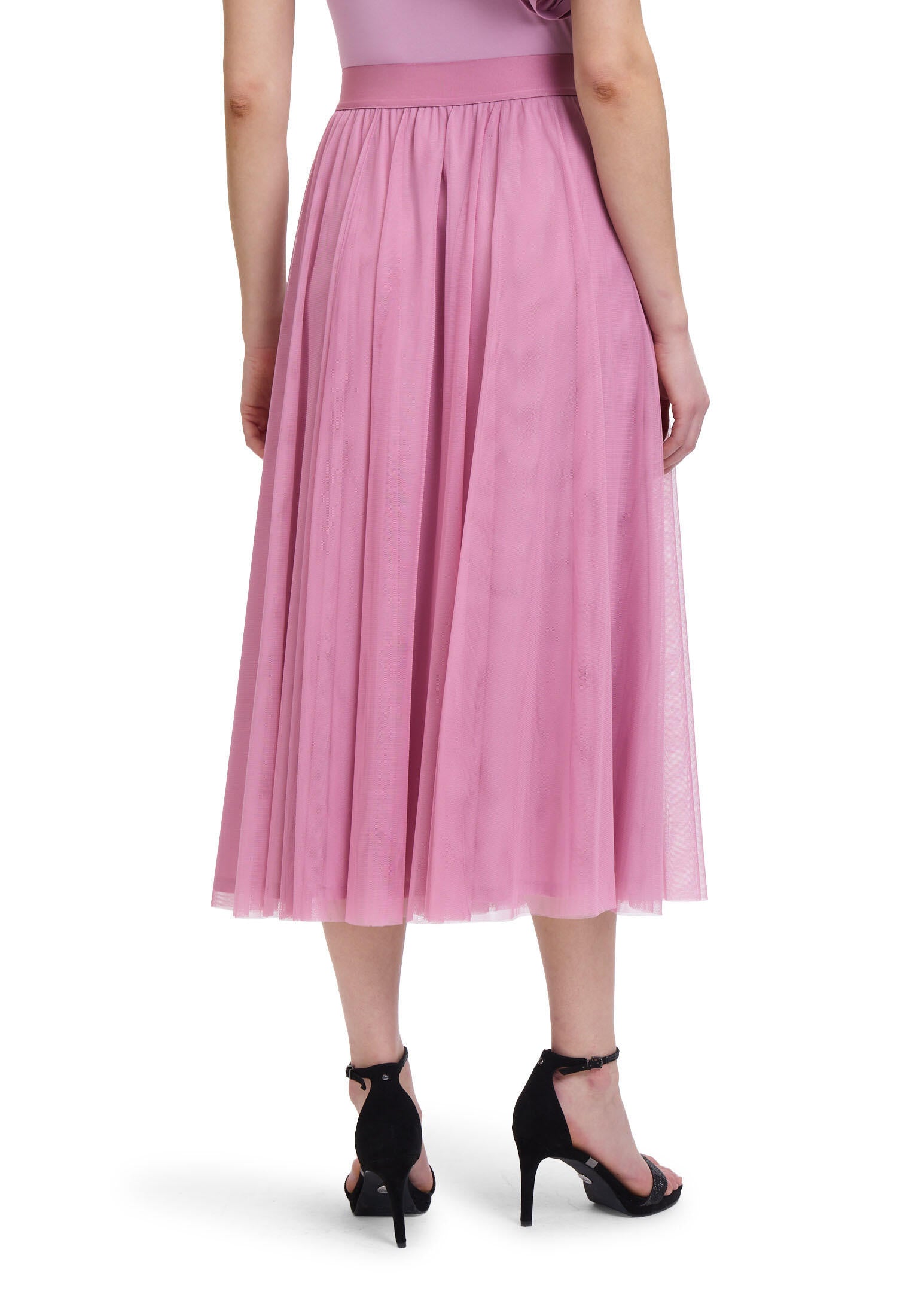 Tüllrock Midi mit Schleife - 6045-Peony Blush - Pink