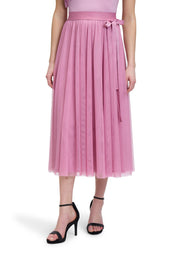 Tüllrock Midi mit Schleife - 6045-Peony Blush - Pink