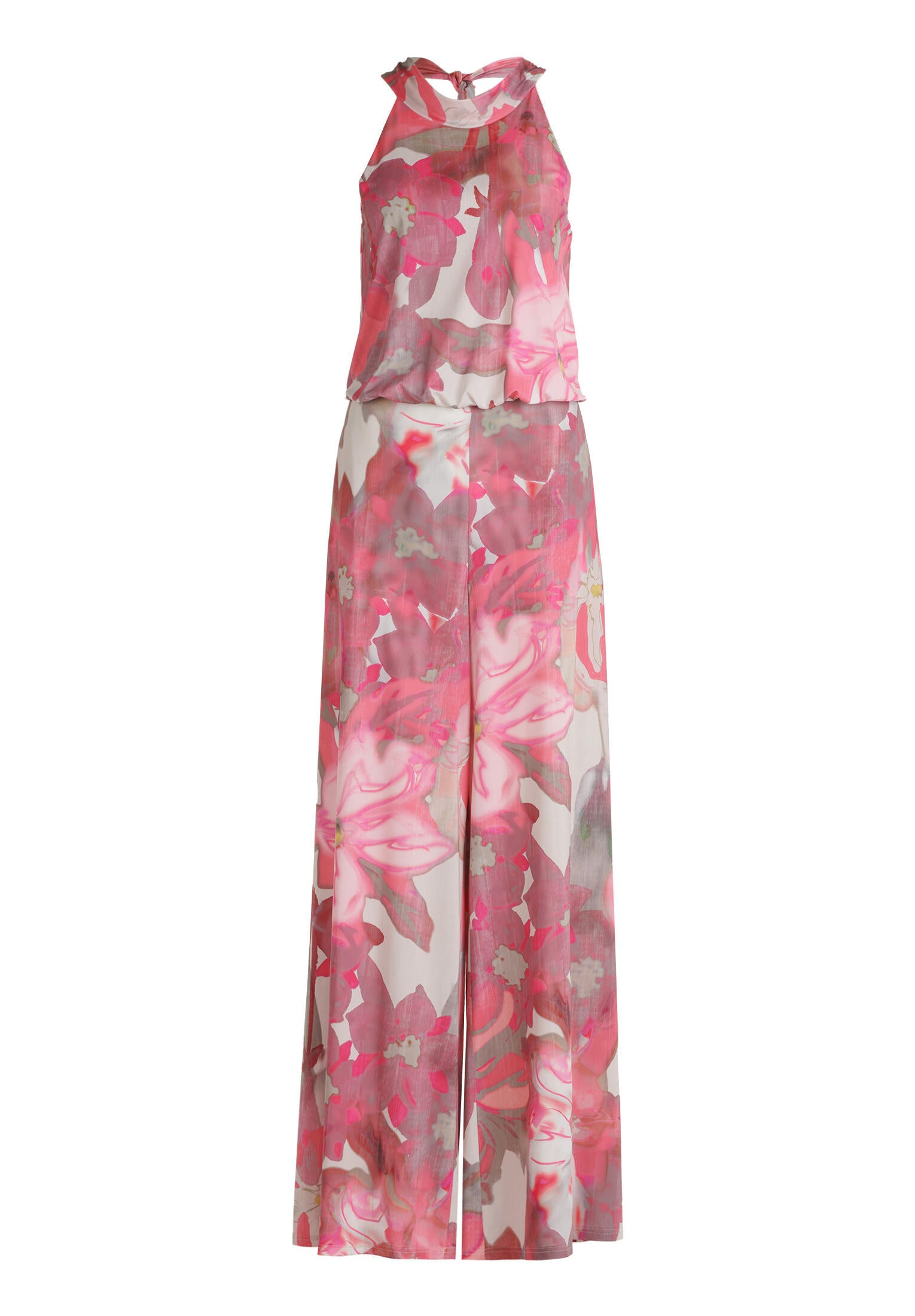 Jumpsuit floral Wide Leg - 1843-Cream/Pink - Rosa