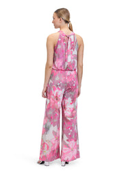 Jumpsuit floral Wide Leg - 1843-Cream/Pink - Rosa