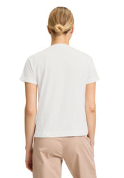 T-Shirt aus Baumwolle - 1876-Cream/Taupe - Weiß