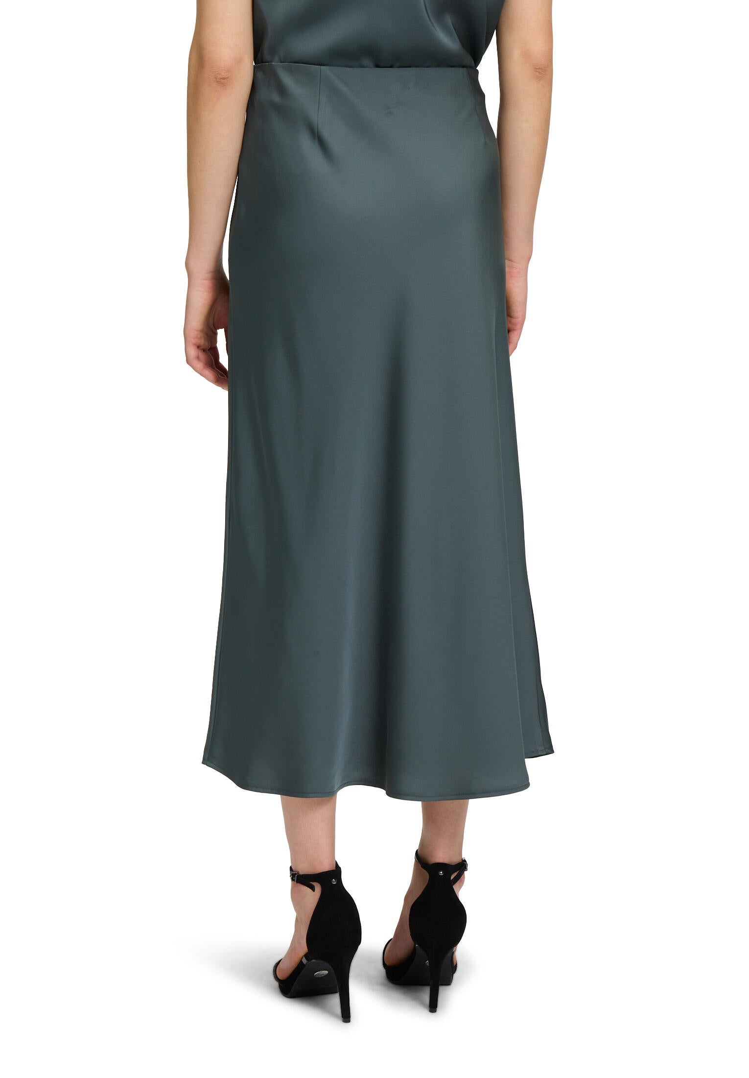 Satinrock Midi - 5605-Grey Olive - Grün