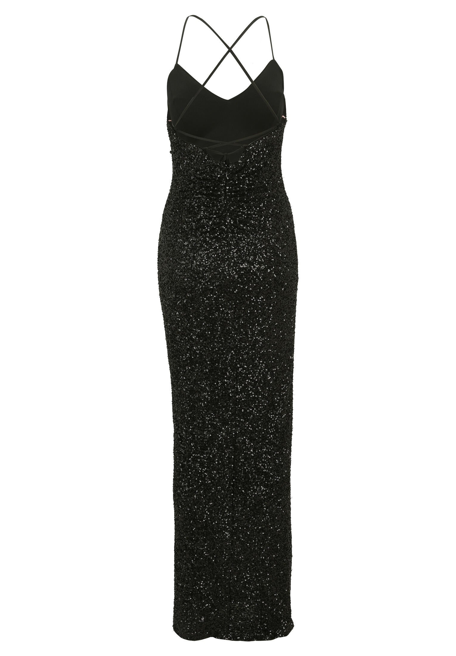 Abendkleid mit Pailletten - 9045-Black - Schwarz