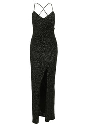 Abendkleid mit Pailletten - 9045-Black - Schwarz