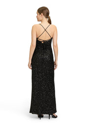 Abendkleid mit Pailletten - 9045-Black - Schwarz