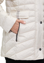 Steppjacke mit Kapuze - 1158-Pearl Cream - Creme