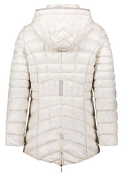 Steppjacke mit Kapuze - 1158-Pearl Cream - Creme