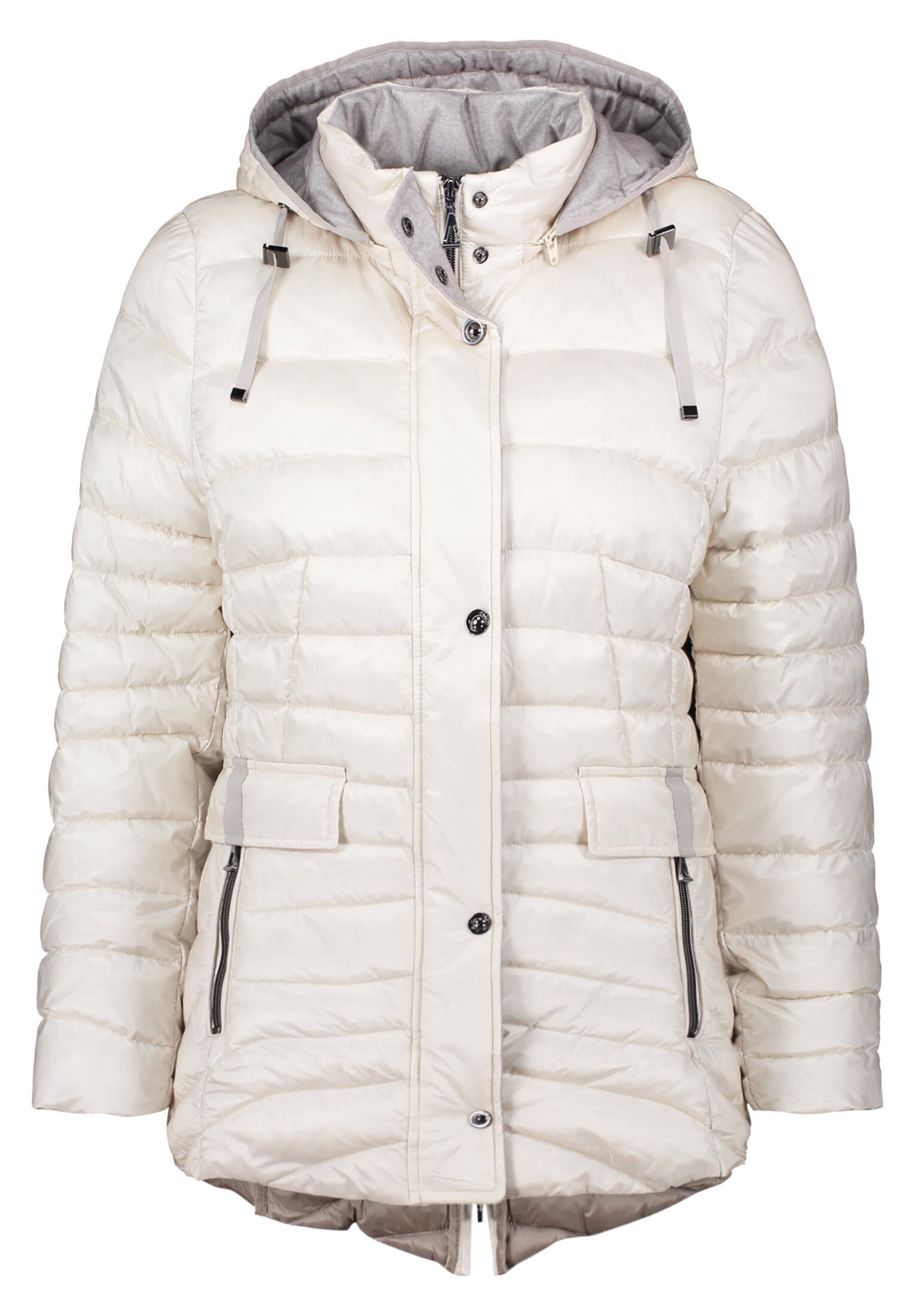 Steppjacke mit Kapuze - 1158-Pearl Cream - Creme