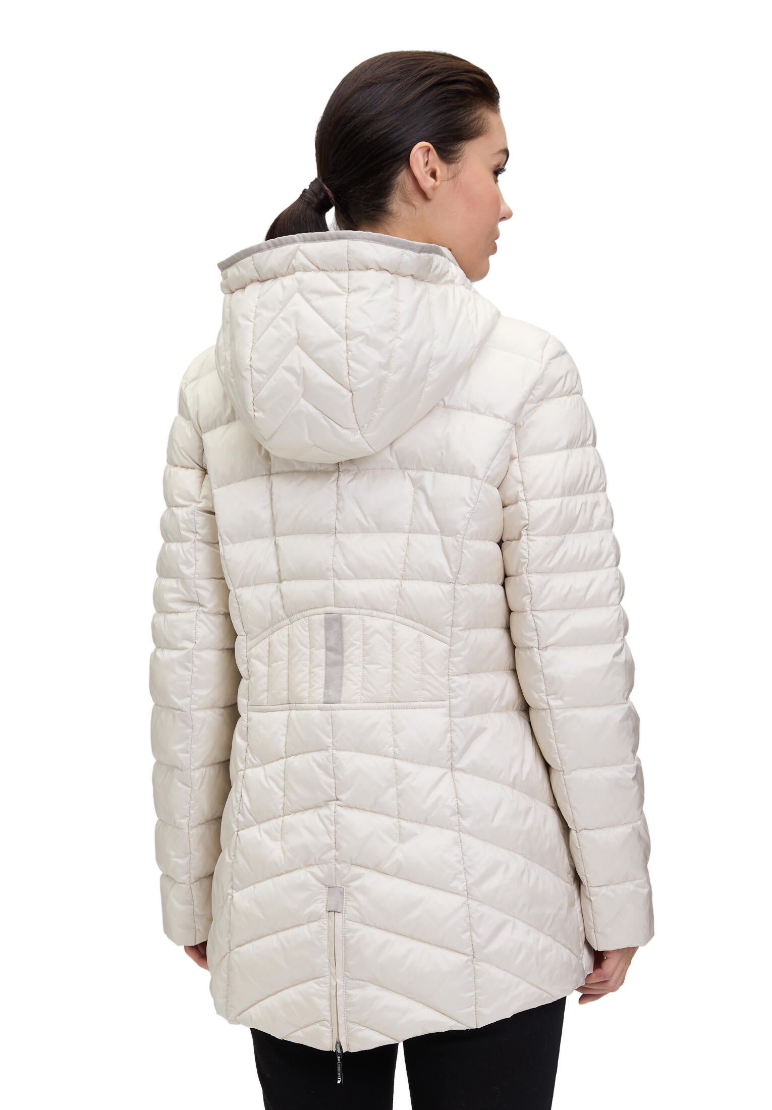 Steppjacke mit Kapuze - 1158-Pearl Cream - Creme