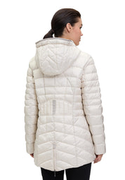 Steppjacke mit Kapuze - 1158-Pearl Cream - Creme