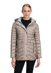 Steppjacke mit Kapuze - 9018-Paloma - Beige